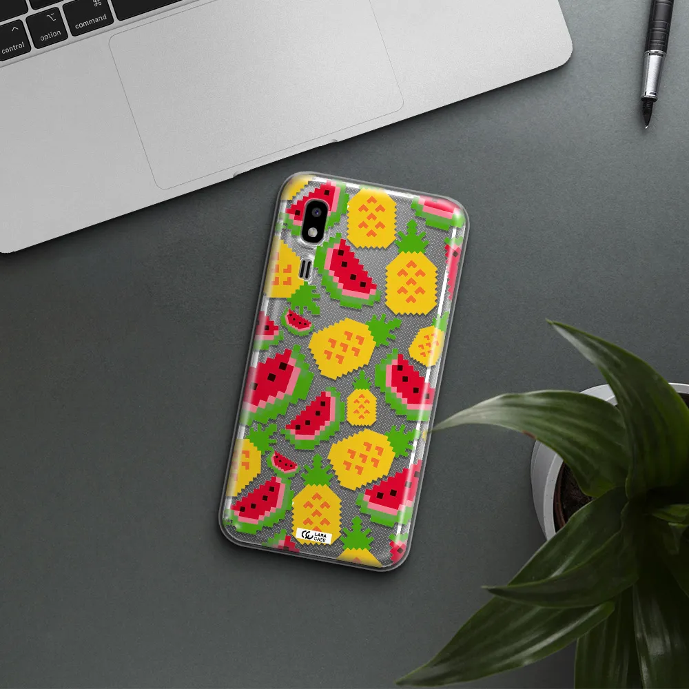 a pattern of watermelon and pineapples Samsung A2 Core Clear TPU Case