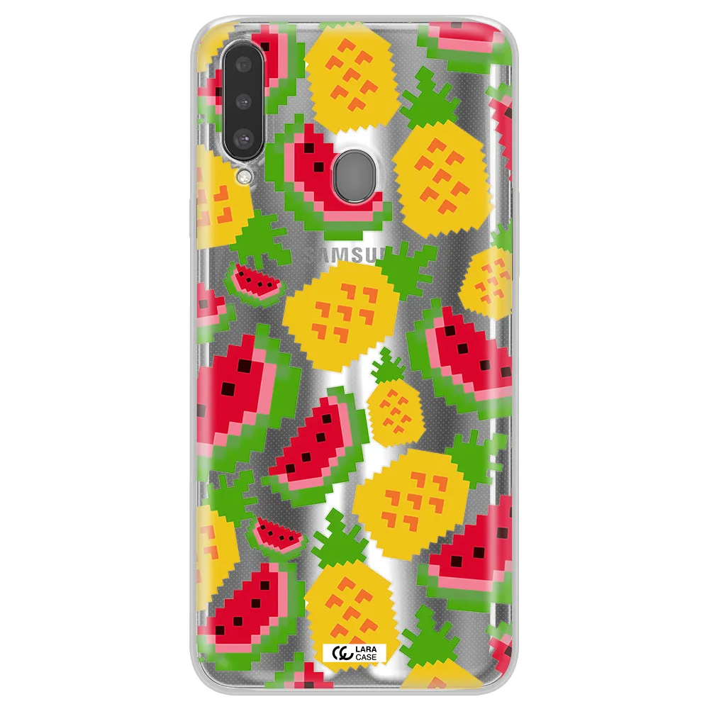 a pattern of watermelon and pineapples Samsung A20S Clear TPU Case