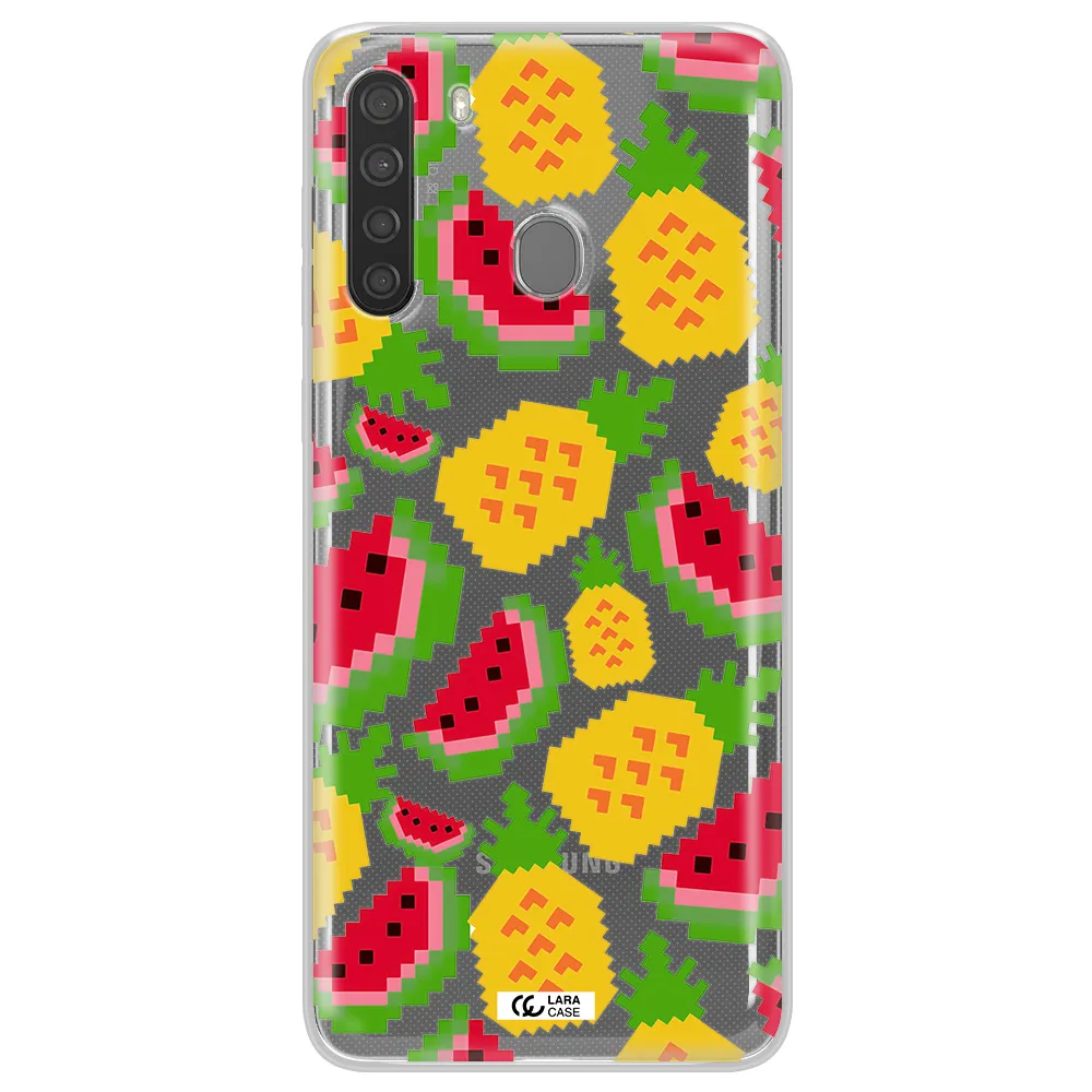 a pattern of watermelon and pineapples Samsung A21 Clear TPU Case
