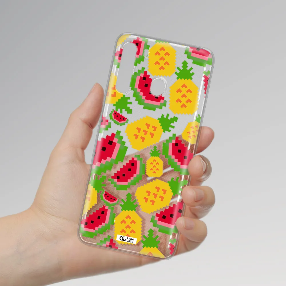 a pattern of watermelon and pineapples Samsung A21 Clear TPU Case