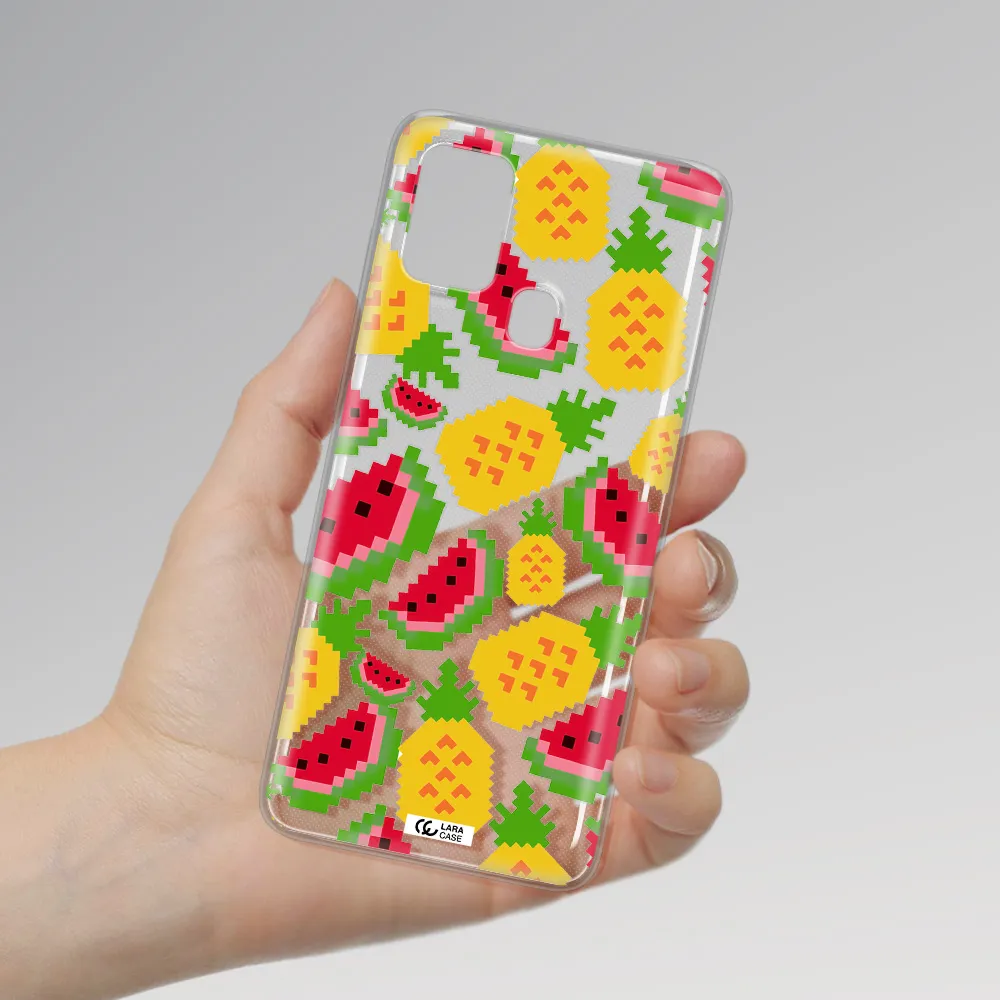 a pattern of watermelon and pineapples Samsung A21S Clear TPU Case