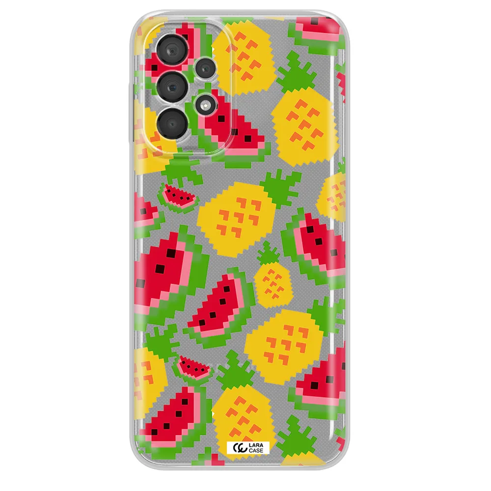 A Pattern Of Watermelon And Pineapples Samsung A23 5G Clear Tpu Case