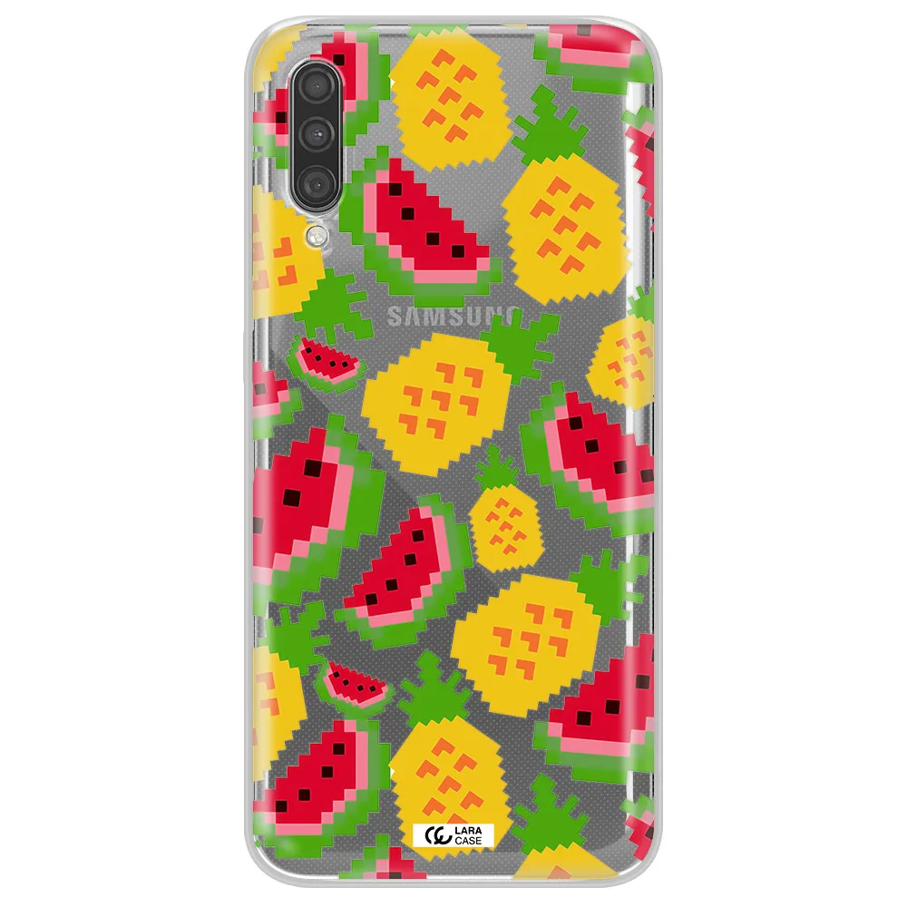 a pattern of watermelon and pineapples Samsung A30S Clear TPU Case