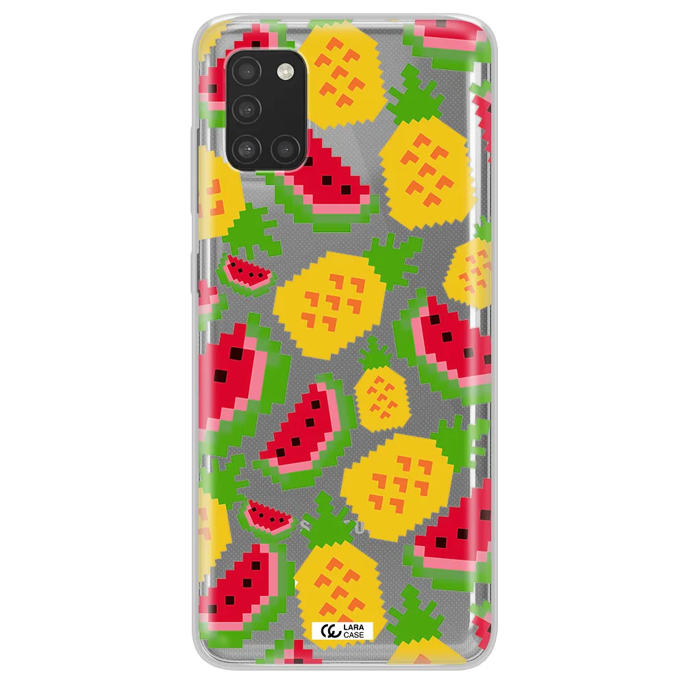 a pattern of watermelon and pineapples Samsung A31 Clear TPU Case