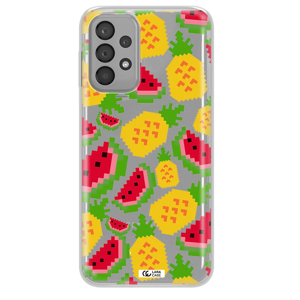 a pattern of watermelon and pineapples Samsung A33 Clear TPU Case