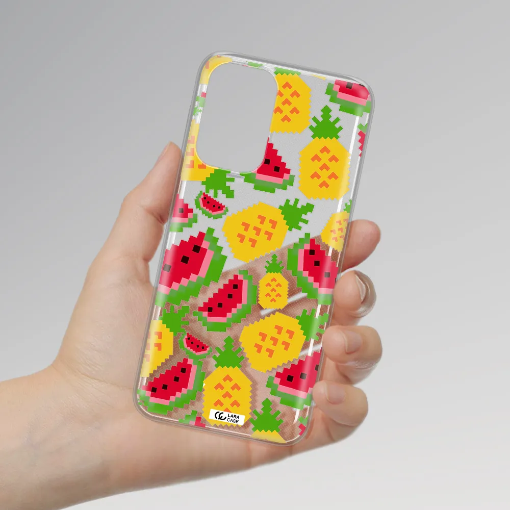 a pattern of watermelon and pineapples Samsung A33 Clear TPU Case