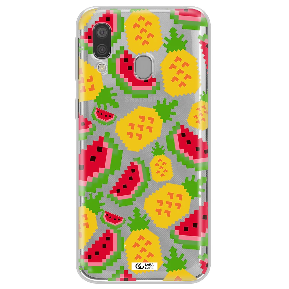 a pattern of watermelon and pineapples Samsung A40 Clear TPU Case