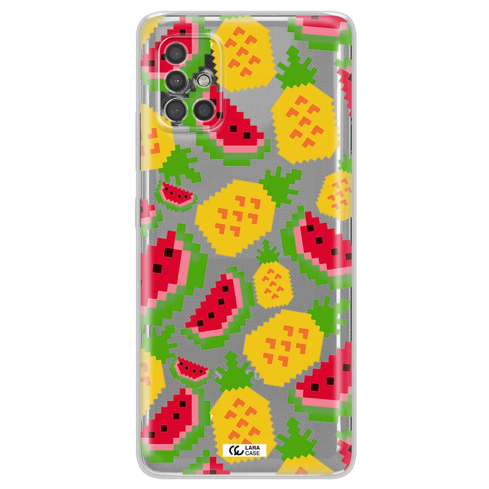A Pattern Of Watermelon And Pineapples Samsung A40S Clear Tpu Case