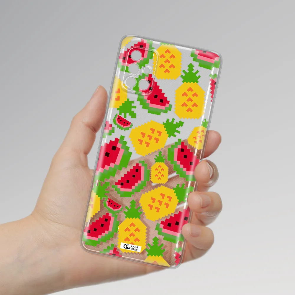 A Pattern Of Watermelon And Pineapples Samsung A40S Clear Tpu Case