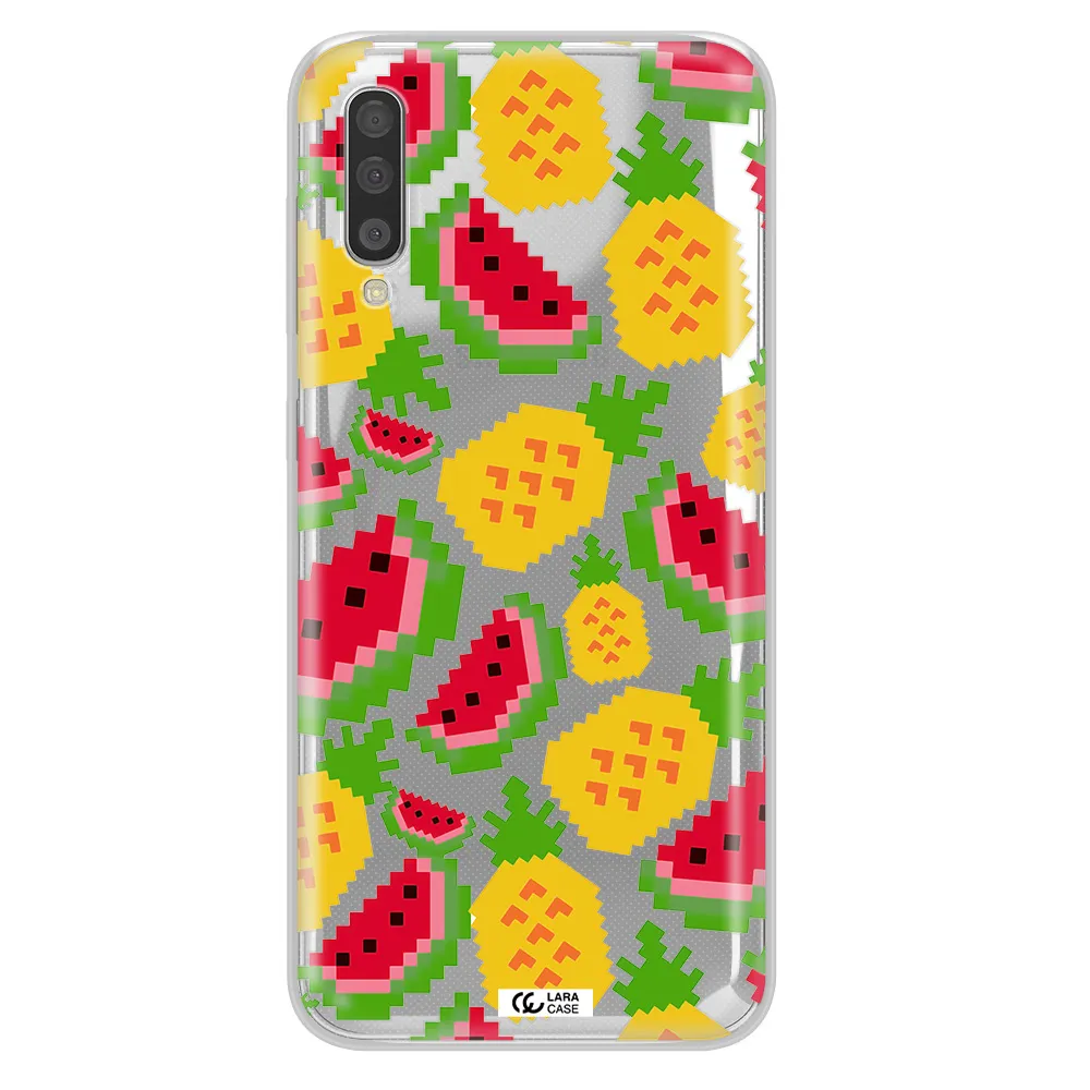 a pattern of watermelon and pineapples Samsung A50 Clear TPU Case