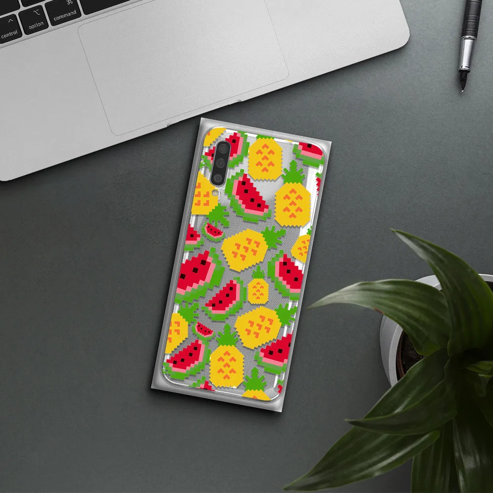 A Pattern Of Watermelon And Pineapples Samsung A50S Clear Tpu Case