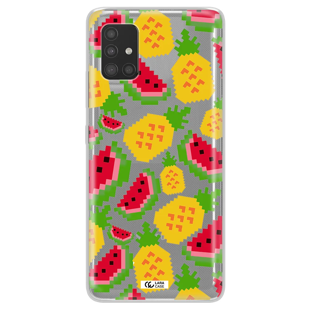 a pattern of watermelon and pineapples Samsung A51 Clear TPU Case