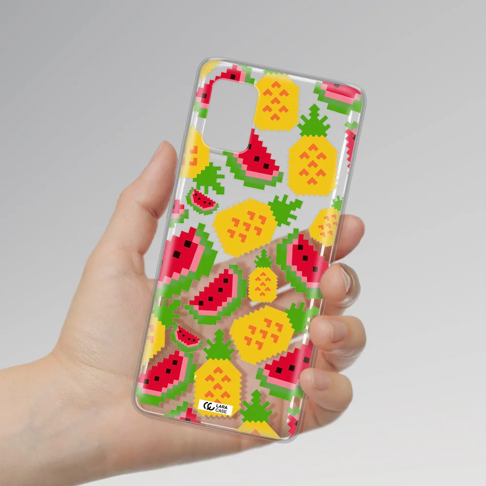 a pattern of watermelon and pineapples Samsung A51 Clear TPU Case