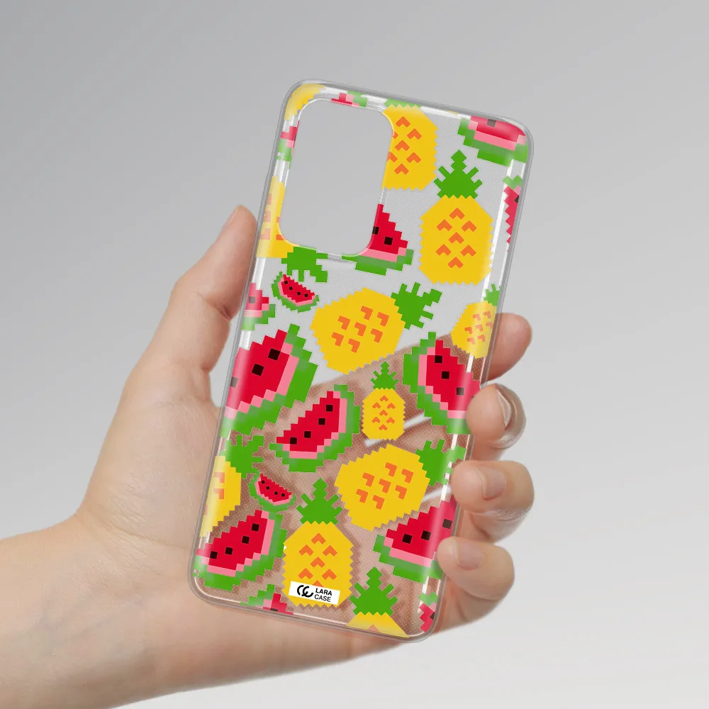 a pattern of watermelon and pineapples Samsung A52 Clear TPU Case