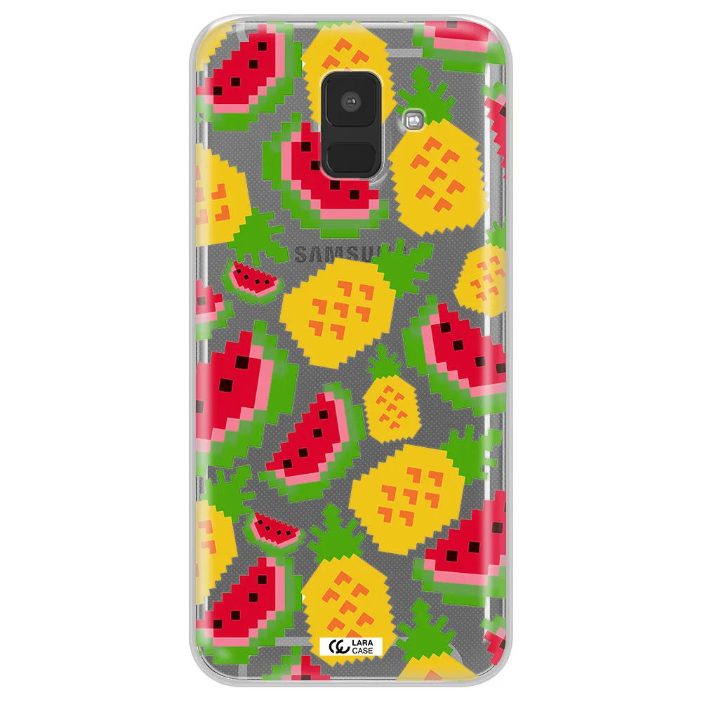 a pattern of watermelon and pineapples Samsung A6 Clear TPU Case