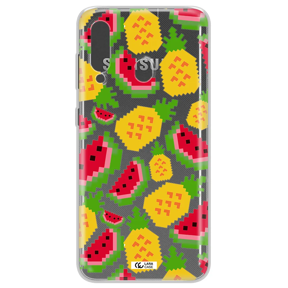 a pattern of watermelon and pineapples Samsung A60 Clear TPU Case