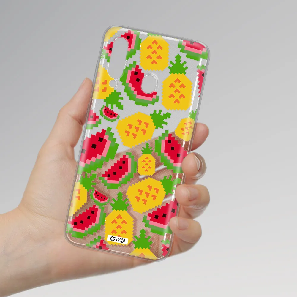 a pattern of watermelon and pineapples Samsung A60 Clear TPU Case