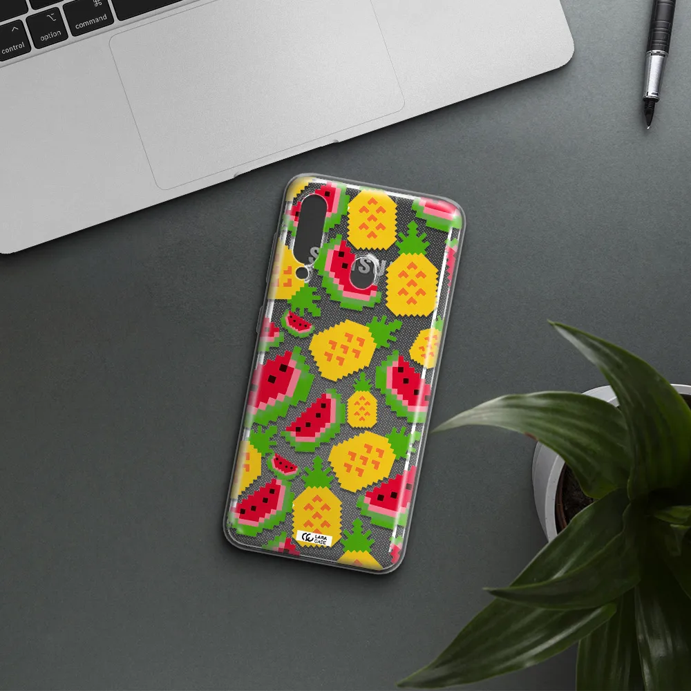 a pattern of watermelon and pineapples Samsung A60 Clear TPU Case