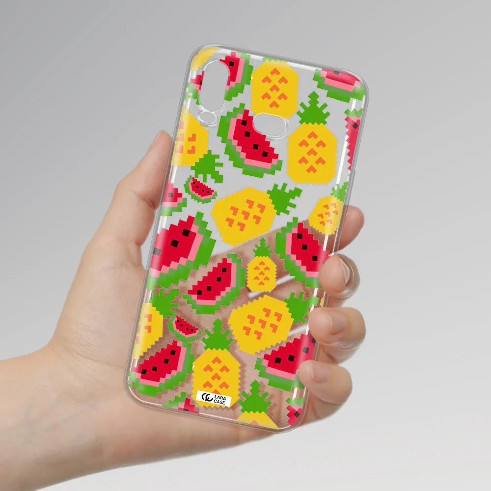 a pattern of watermelon and pineapples Samsung A6S Clear TPU Case
