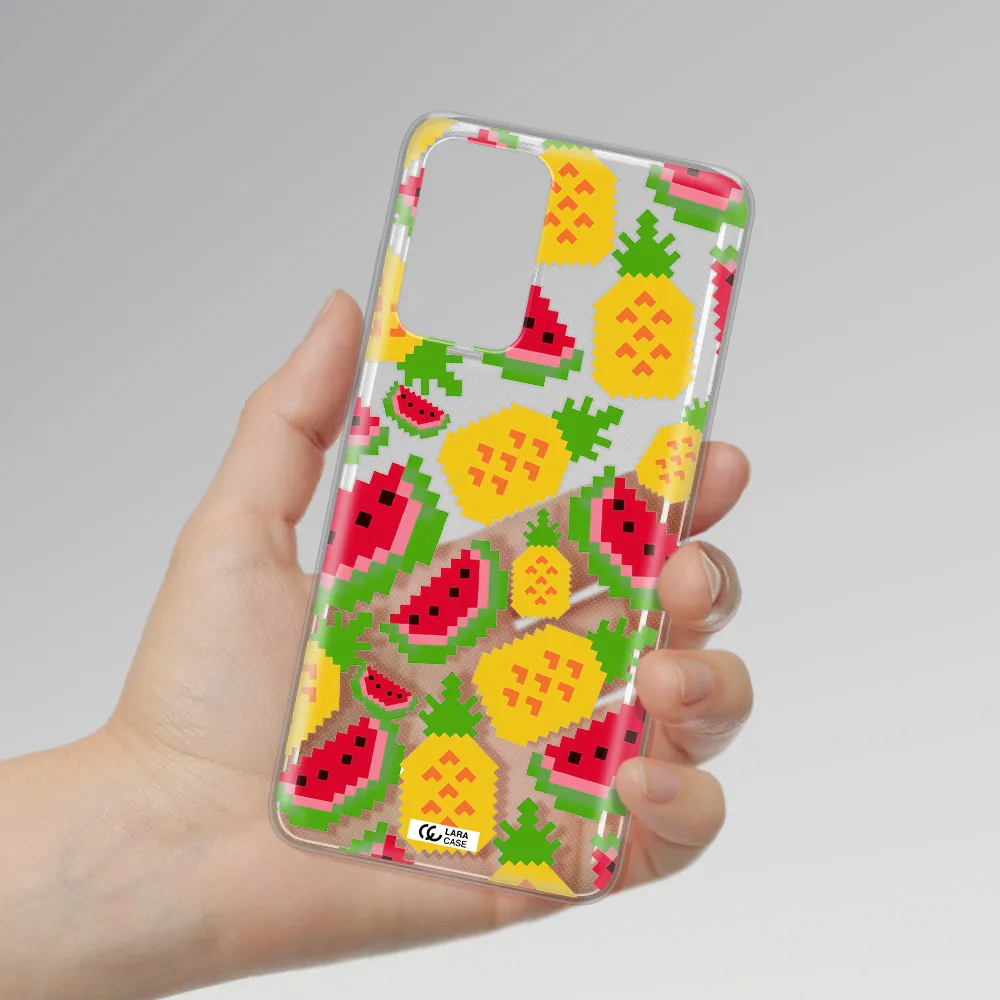 a pattern of watermelon and pineapples Samsung A72 Clear TPU Case