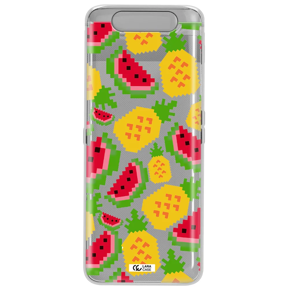 a pattern of watermelon and pineapples Samsung A80 Clear TPU Case