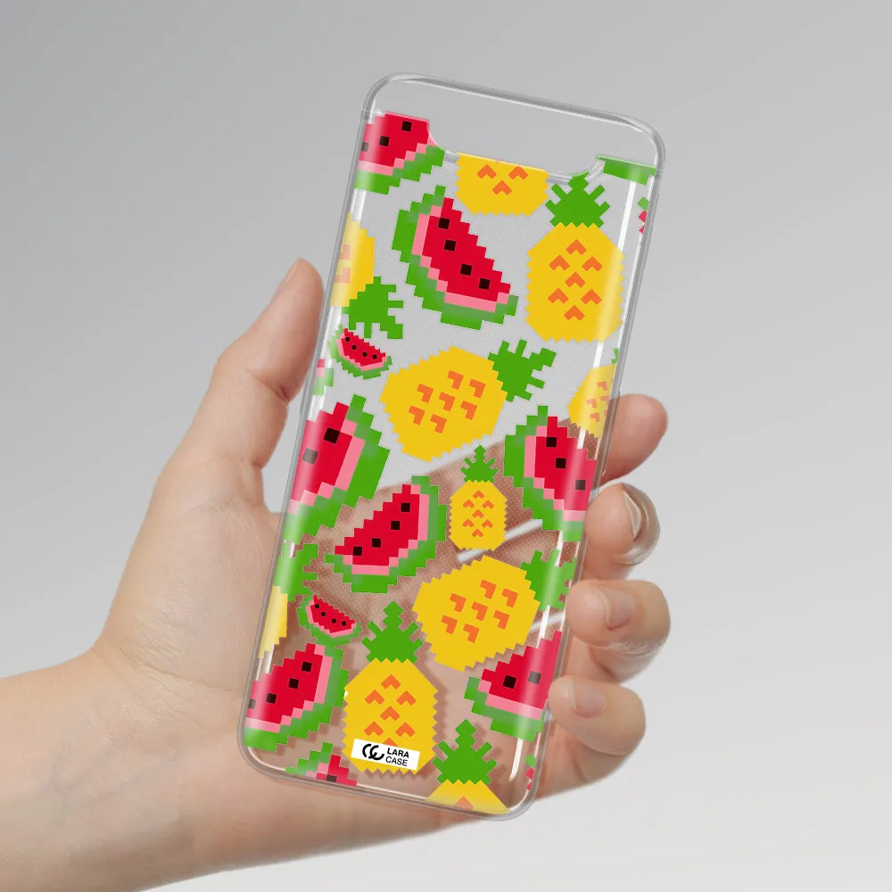 a pattern of watermelon and pineapples Samsung A80 Clear TPU Case