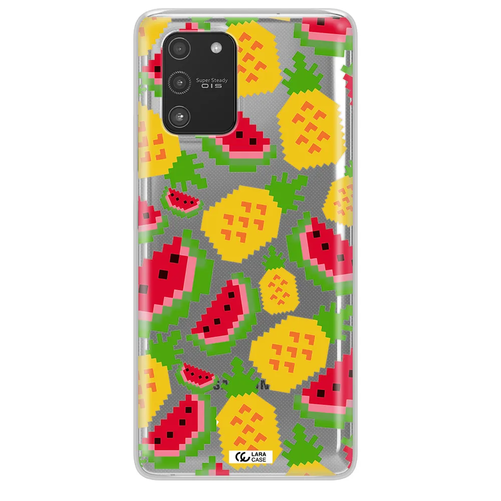 a pattern of watermelon and pineapples Samsung A91 Clear TPU Case
