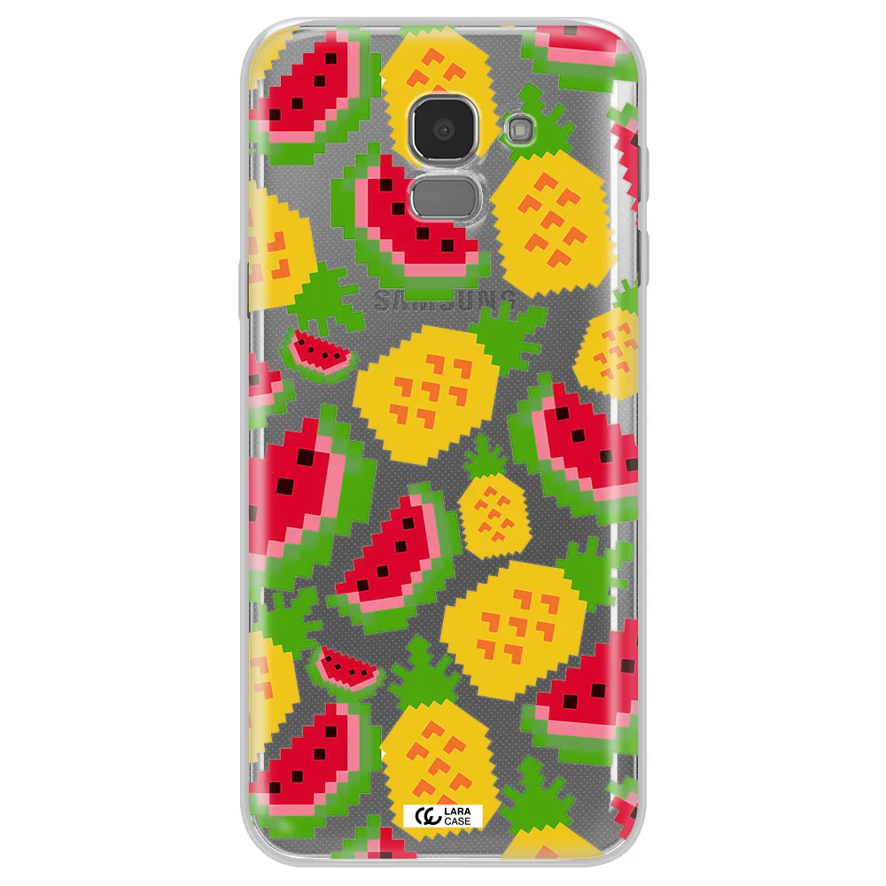 a pattern of watermelon and pineapples Samsung J6 Clear TPU Case