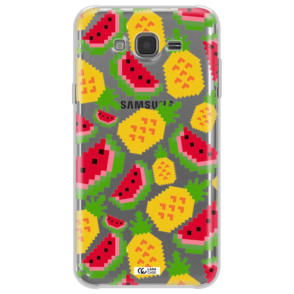 a pattern of watermelon and pineapples Samsung J7 2015 Clear TPU Case