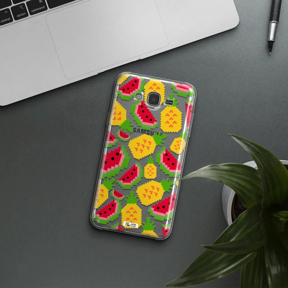 a pattern of watermelon and pineapples Samsung J7 2015 Clear TPU Case