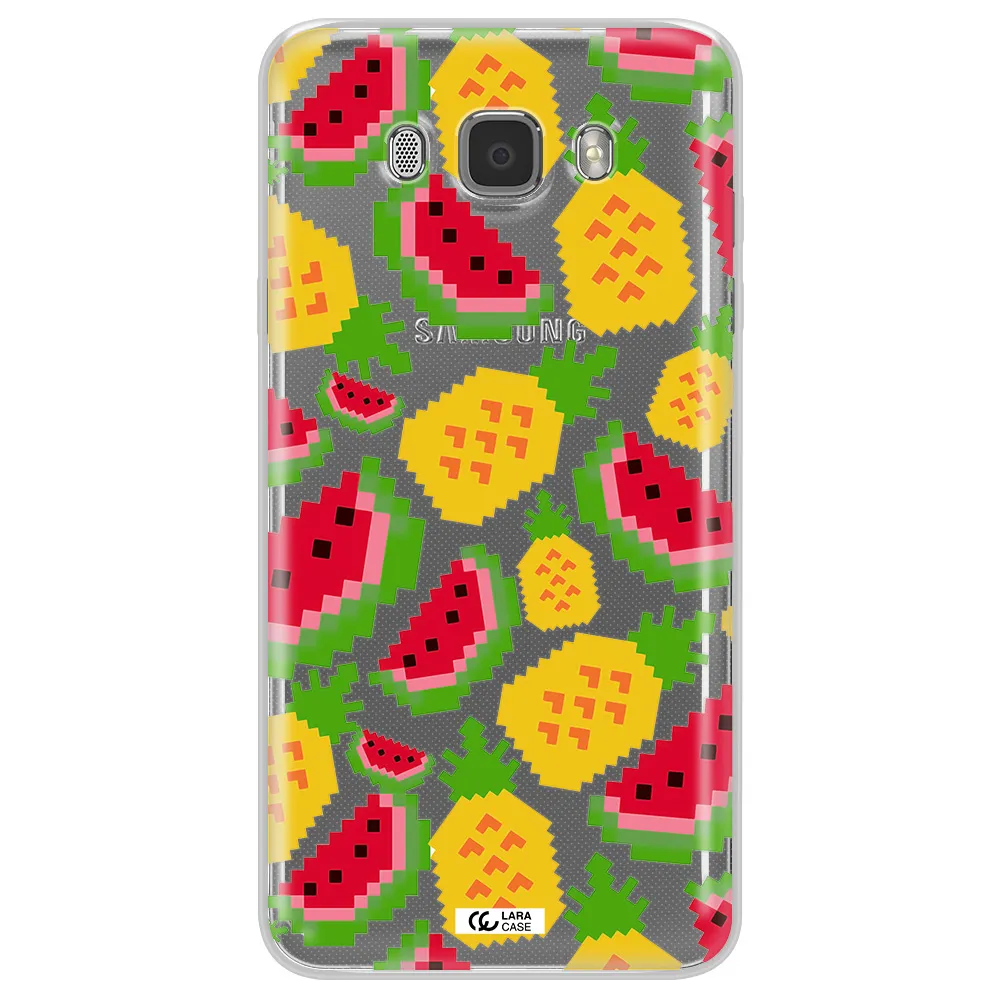 a pattern of watermelon and pineapples Samsung J7 2016 Clear TPU Case