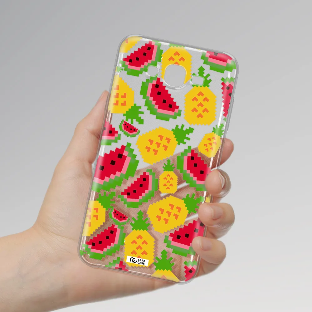 a pattern of watermelon and pineapples Samsung J7 Clear TPU Case