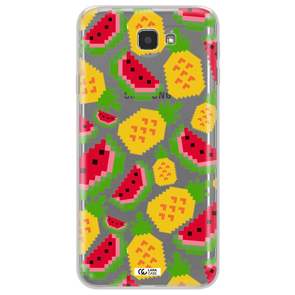 a pattern of watermelon and pineapples Samsung J7 Prim Clear TPU Case