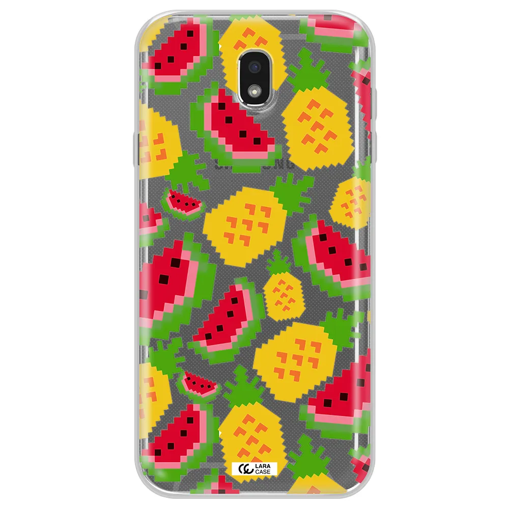 a pattern of watermelon and pineapples Samsung J7 Pro Clear TPU Case