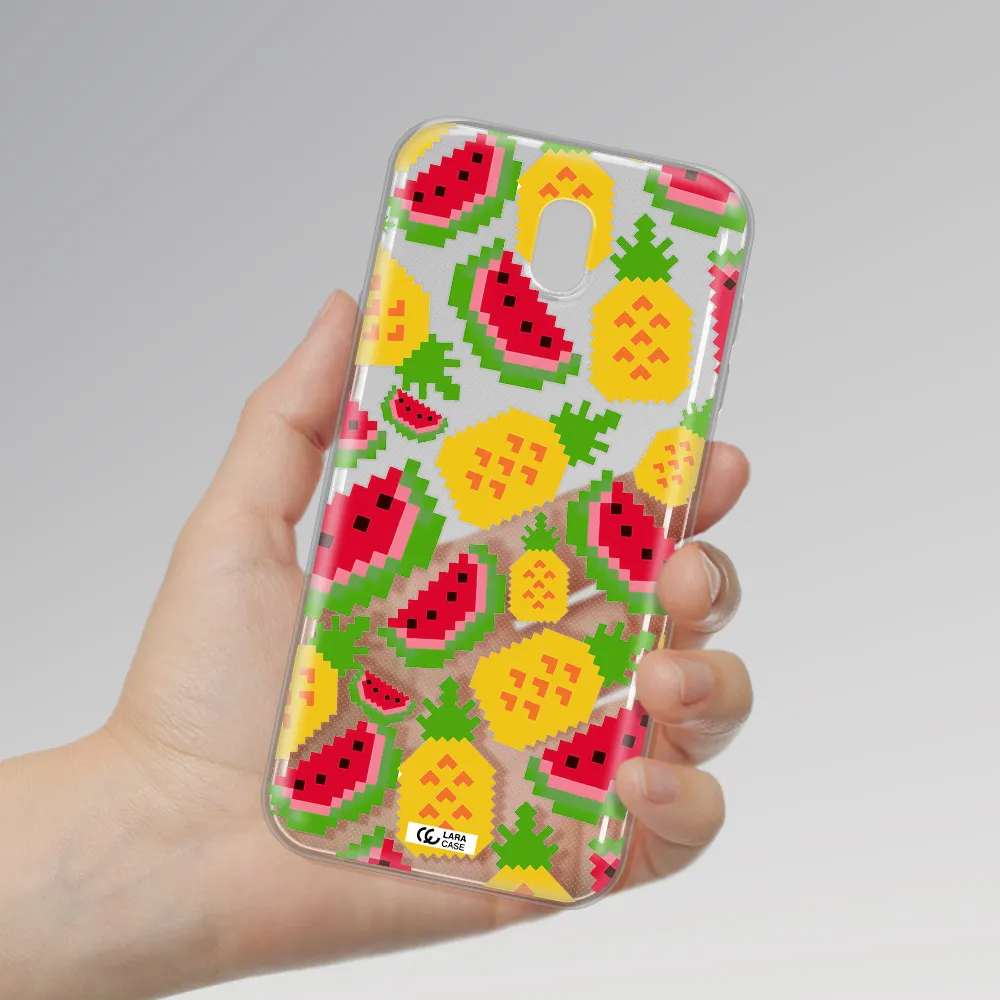 a pattern of watermelon and pineapples Samsung J7 Pro Clear TPU Case