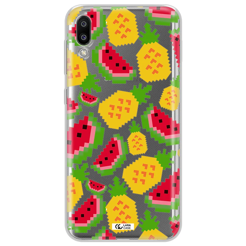 a pattern of watermelon and pineapples Samsung M10 Clear TPU Case