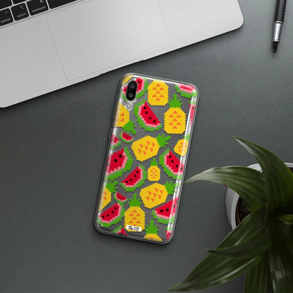 a pattern of watermelon and pineapples Samsung M10 Clear TPU Case