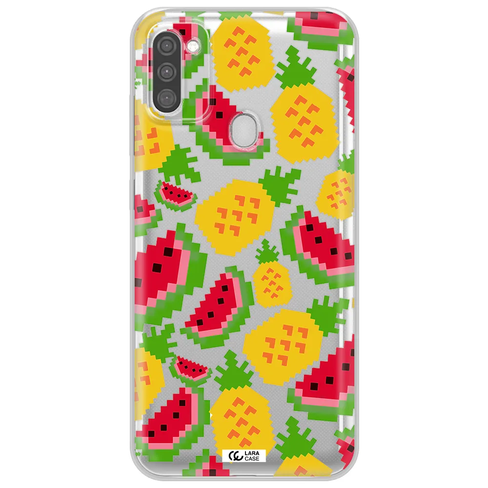 a pattern of watermelon and pineapples Samsung M11 Clear TPU Case