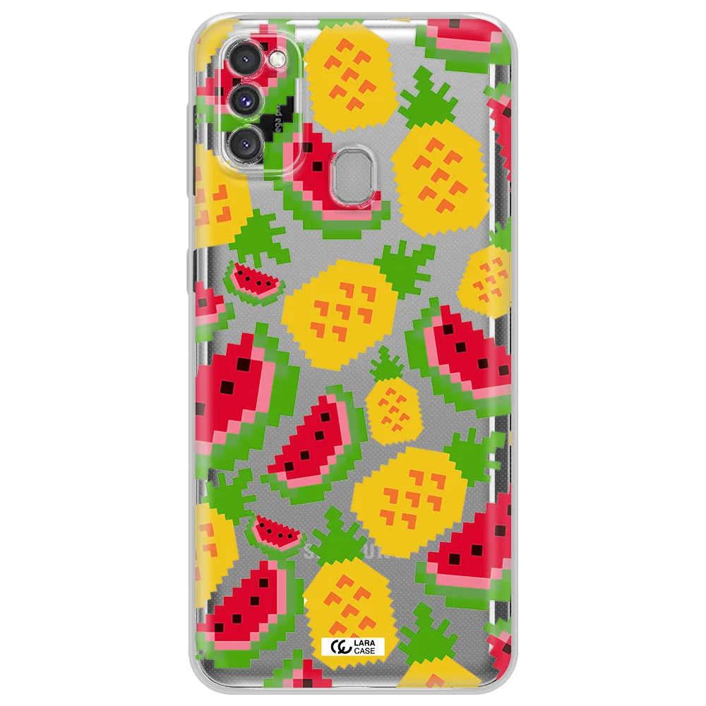 a pattern of watermelon and pineapples Samsung M30S Clear TPU Case