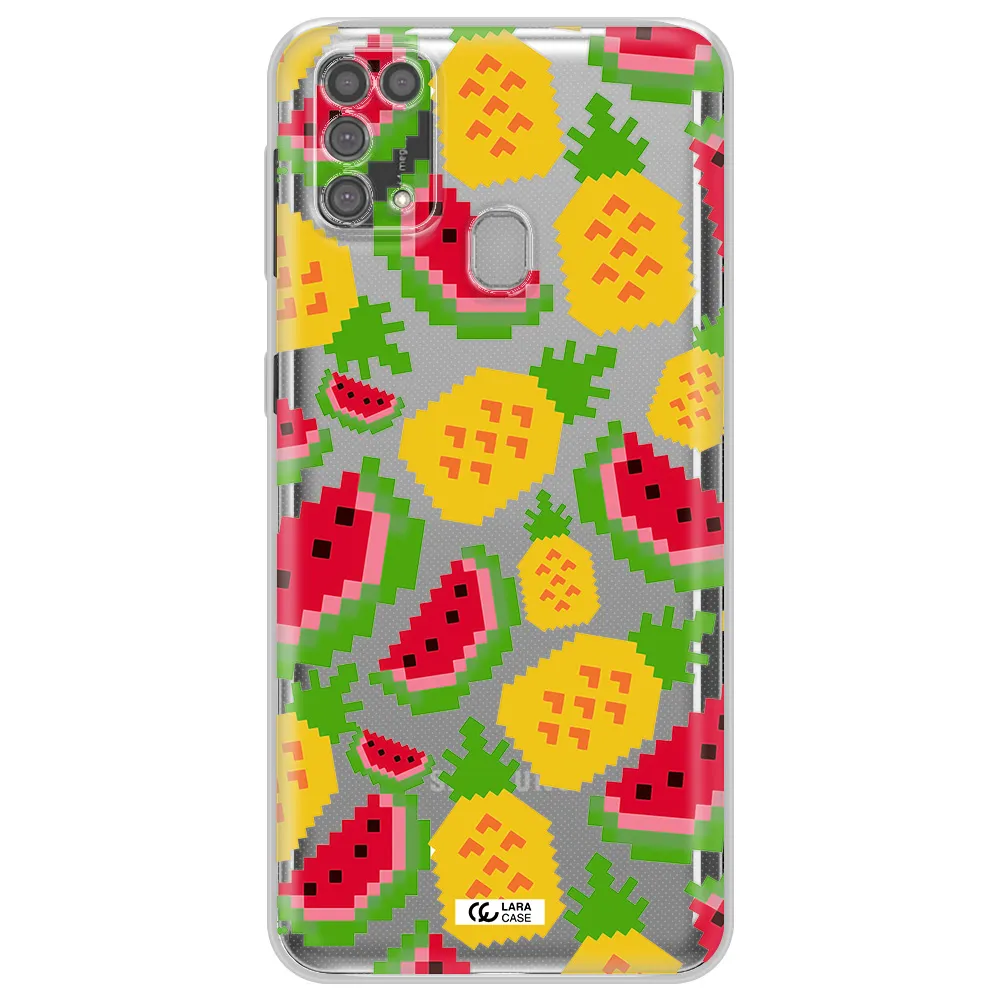 a pattern of watermelon and pineapples Samsung M31 Clear TPU Case