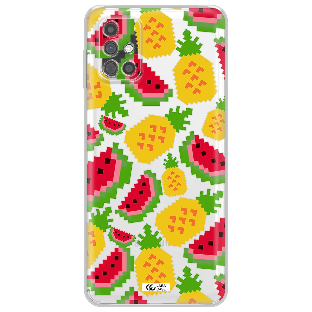 a pattern of watermelon and pineapples Samsung M51 Clear TPU Case