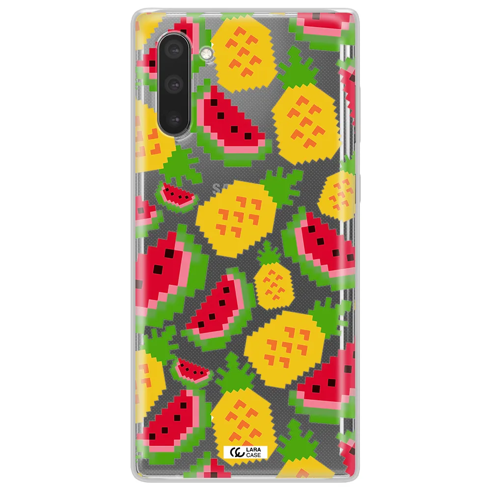 a pattern of watermelon and pineapples Samsung Note 10 Clear TPU Case