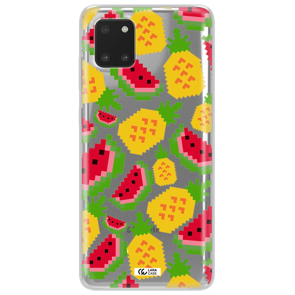 a pattern of watermelon and pineapples Samsung Note 10 Lite Clear TPU Case
