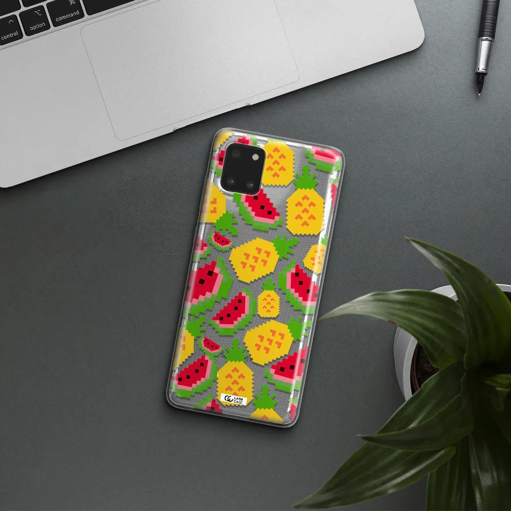 a pattern of watermelon and pineapples Samsung Note 10 Lite Clear TPU Case