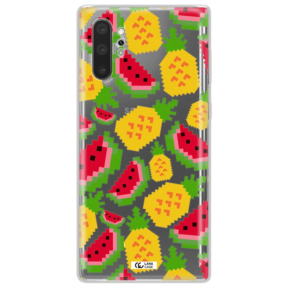 a pattern of watermelon and pineapples Samsung Note 10 Plus Clear TPU Case