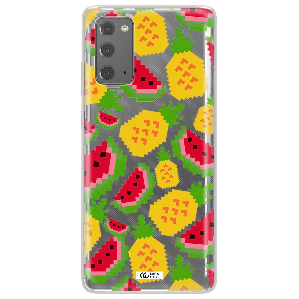 a pattern of watermelon and pineapples Samsung Note 20 Clear TPU Case