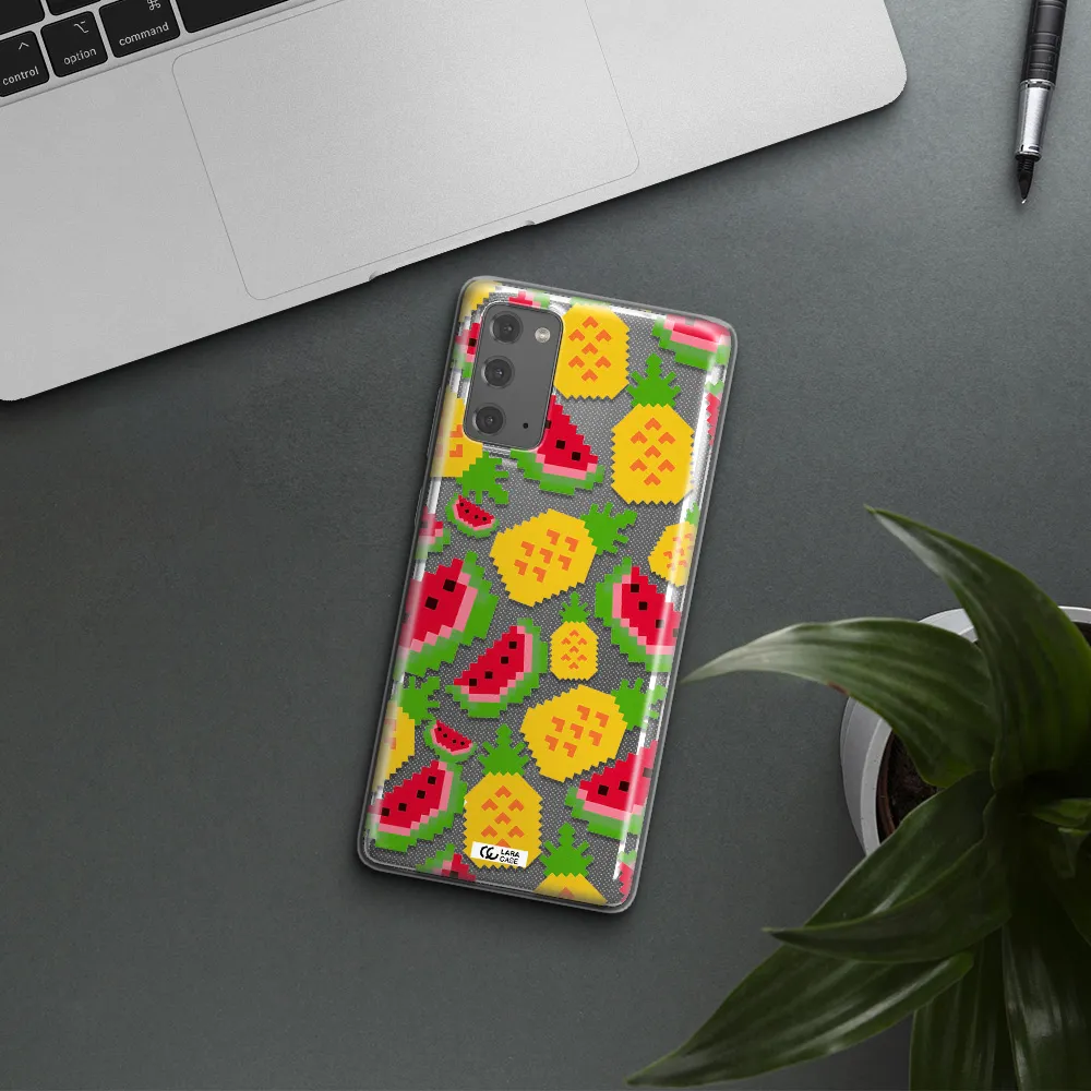 a pattern of watermelon and pineapples Samsung Note 20 Clear TPU Case