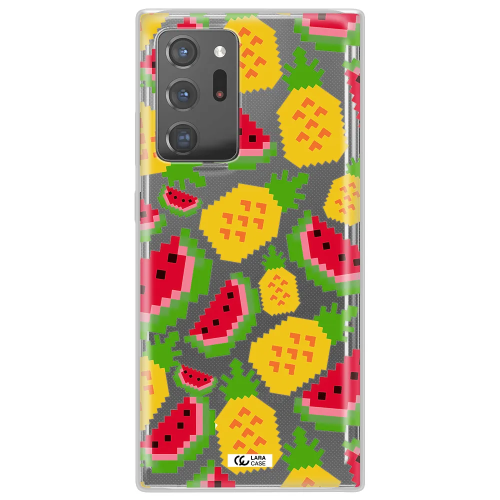 a pattern of watermelon and pineapples Samsung Note 20 Ultra Clear TPU Case