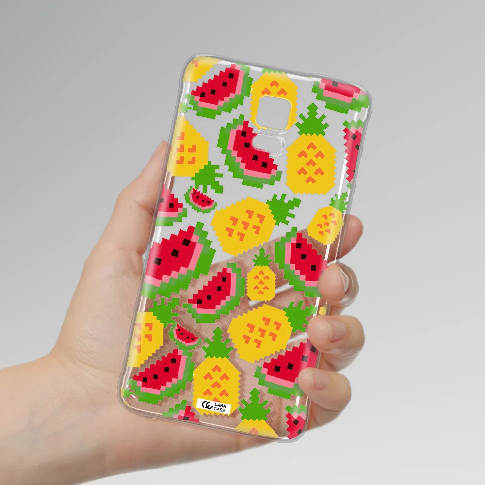 a pattern of watermelon and pineapples Samsung Note 4 Clear TPU Case
