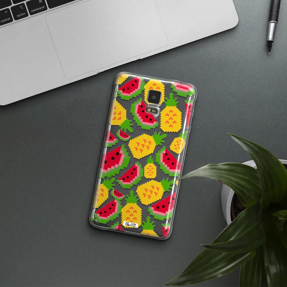 a pattern of watermelon and pineapples Samsung Note 4 Clear TPU Case
